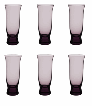 DARTINGTON CRYSTAL AURA 6 MULBERRY TALL TUMBLERS